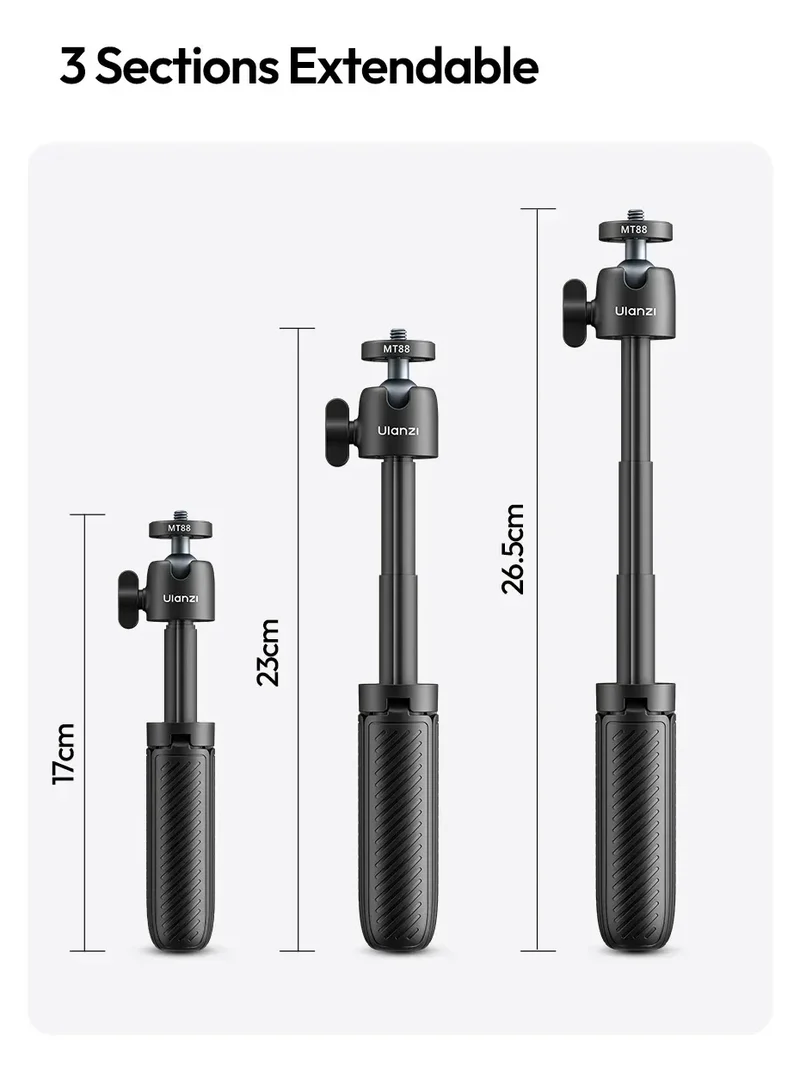 Ulanzi MT88 ClipMate Tripod Backpack Clip Selfie Stick Mode Extendable Tripod Mode Travel Photography Livestreaming Vlog Shots