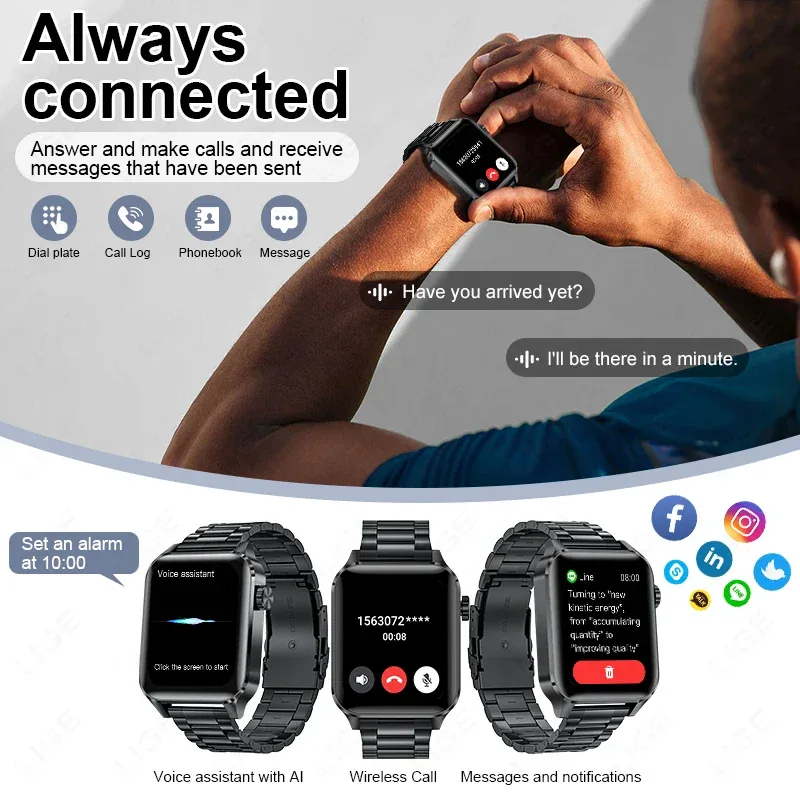 LIGE Smart Watch Sport Fitness Sleep Monitor Fashion Luxury Women's Watch Bluetooth Call Message Clearance Sale Men's Smartwatch