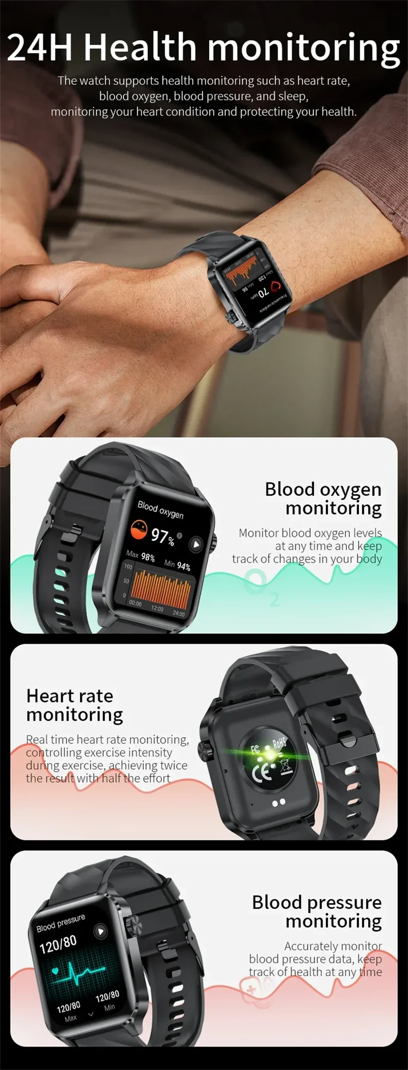 LIGE Smart Watch Sport Fitness Sleep Monitor Fashion Luxury Women's Watch Bluetooth Call Message Clearance Sale Men's Smartwatch
