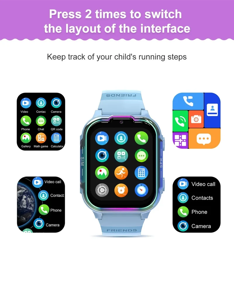 Full Netcom DH20 Children's Smart Watch 4G Video Call Positioning Card Student Phone Watch