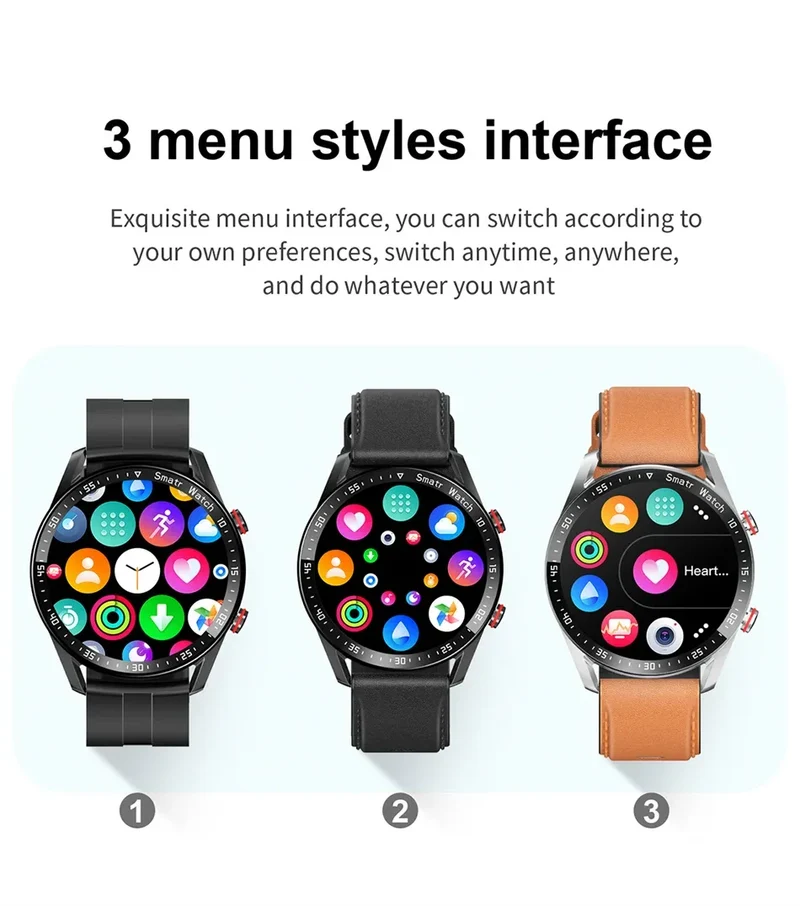 2026 New Voice Call Smart Watch Men GT Series HD AMOLED Screen Heart Rate Sports Watch ECG+PPG Health Smartwatch For Android IOS