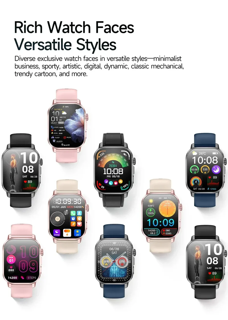 2026 New Health Smart Watch Precise Measurement ECG+PPG Blood Pressure Uric Acid Body Fat Analysis call SmartWatch For Men Women