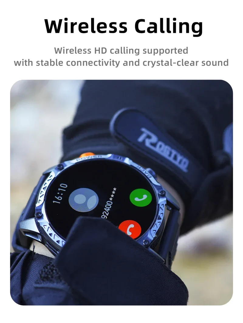 LIGE New Military For T-Rex 3 Ultra Smart Watch 1000mAh Battery IP68 Waterproof Compass Flashlight Sports Tracker Smartwatch Men