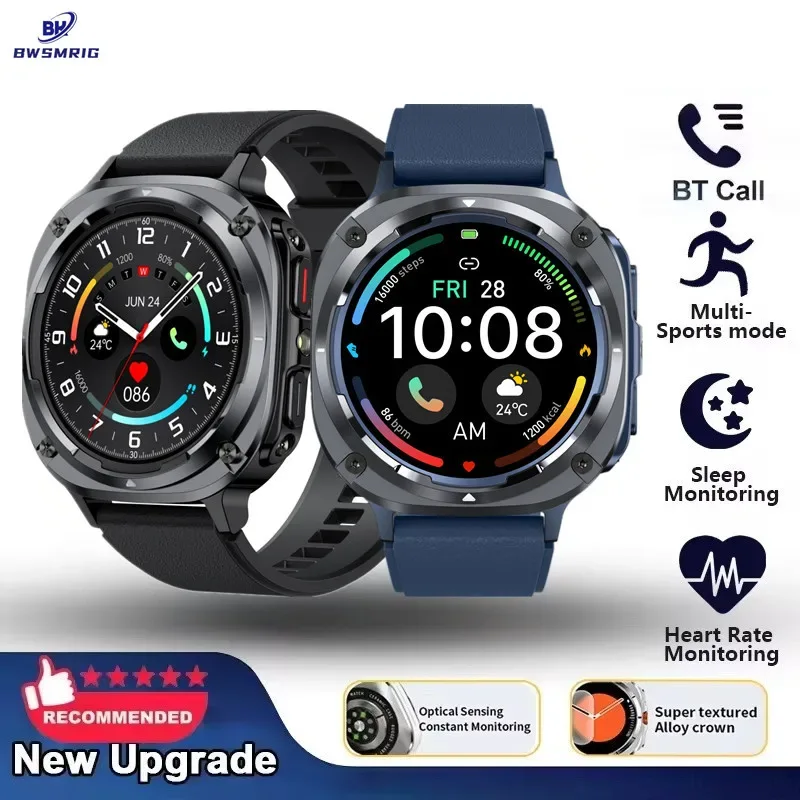 BWSMRIG New Men Smart Watch IP68 Waterproof Bluetooth call Heart Rate Sleep Monitoring Sport Fitness Smartwatch for Android IOS
