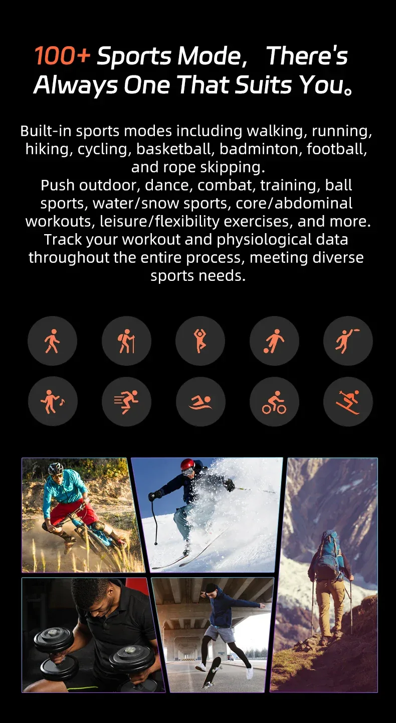 BWSMRIG New Men Smart Watch IP68 Waterproof Bluetooth call Heart Rate Sleep Monitoring Sport Fitness Smartwatch for Android IOS