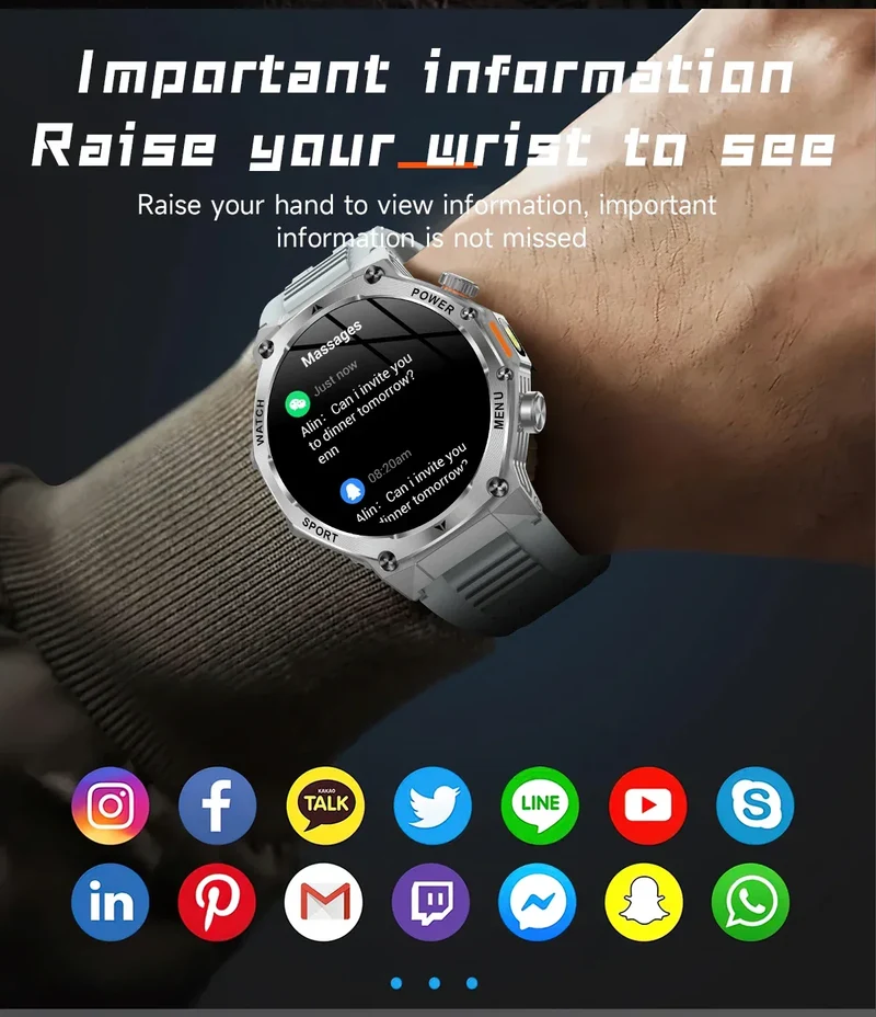 2026 800mAh Super Capacity Battery Adult Men Smart Watch 1.8-inch Large Screen Bluetooth Call IP68 Waterproof SmartWatch Sports