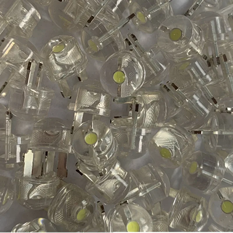 20PCS 100PCS LED 8mm Straw Hat Lamp Bead are White Cold Light 0.5W 0.75W Big chips F8MM Hight Power Hat Light-emitting Diode