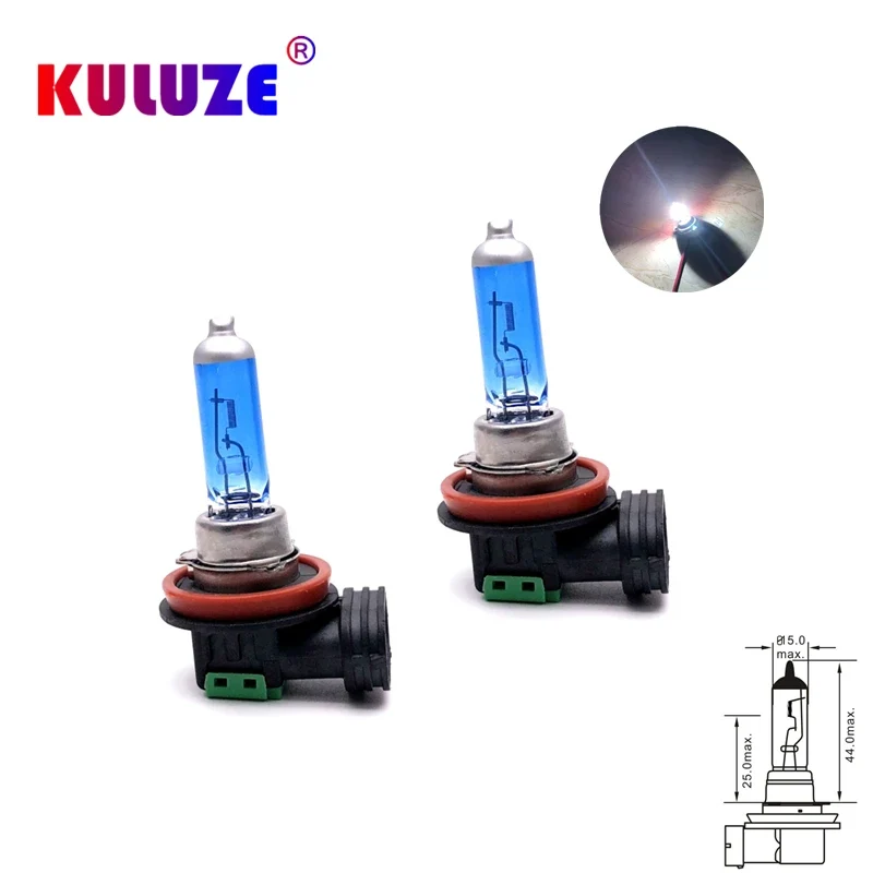 2pcs Super Bright Car Light H1 H3 H4 H7 H8 H9 H11 H15 9005 HB3 Auto halogen lamp bulb Fog Lights 55W 12V 6000K White Headlights