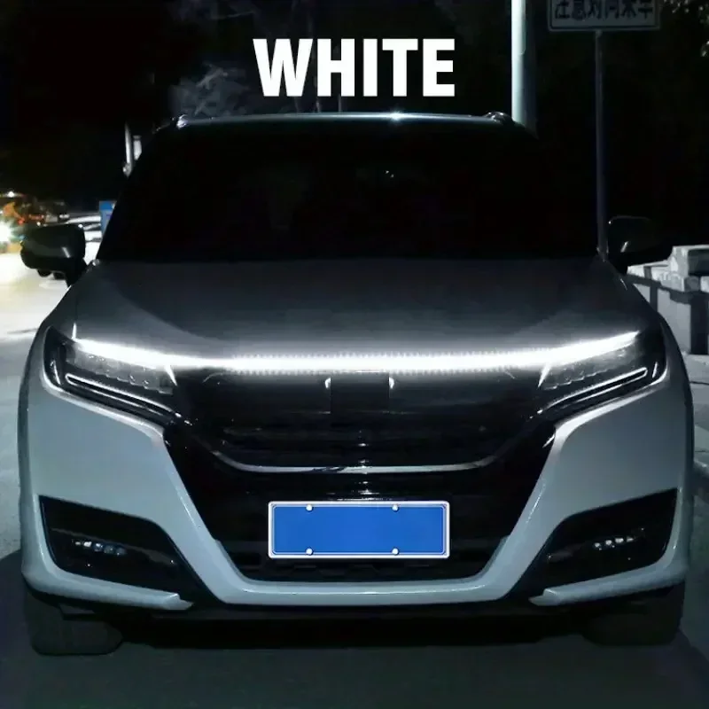 LED Daytime Running Light Starting Car Hood Door Decorative Lights DRL Auto Engine Hood Guide Decorative Ambient Lamp 12V