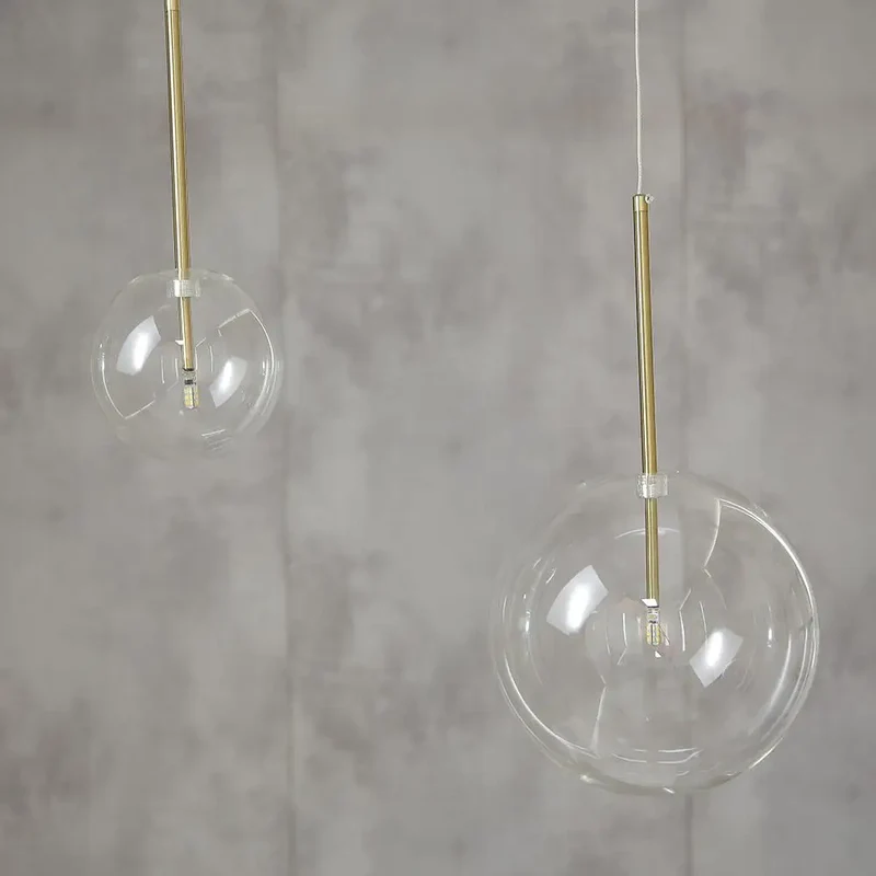 Nordic Modern Pendant Lights Creative Bubble Glass Ball Hanging Lamp for Living Room Bedroom Kitchen Lustre Suspension luminaire