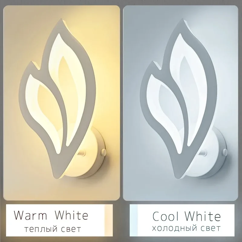 Modern LED Wall Lamp Bedroom Bedside Leaf Wall Lamp Sconces Living Room Home Indoor Lighting Fixture Minimalist Led Night Light