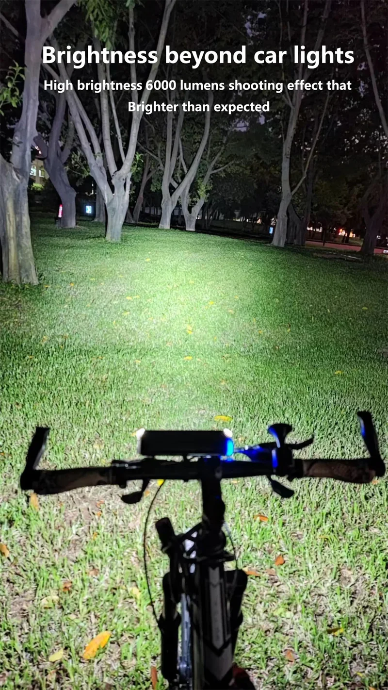 Bicycle Light Front 5200LM LED Light for Bicycle 8000mAh Mountain Cycle Headlight Lamp MTB Bike Light USB Flashlight Super Brigh