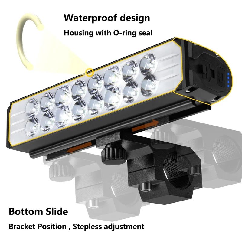 Bicycle Light Front 5200LM LED Light for Bicycle 8000mAh Mountain Cycle Headlight Lamp MTB Bike Light USB Flashlight Super Brigh