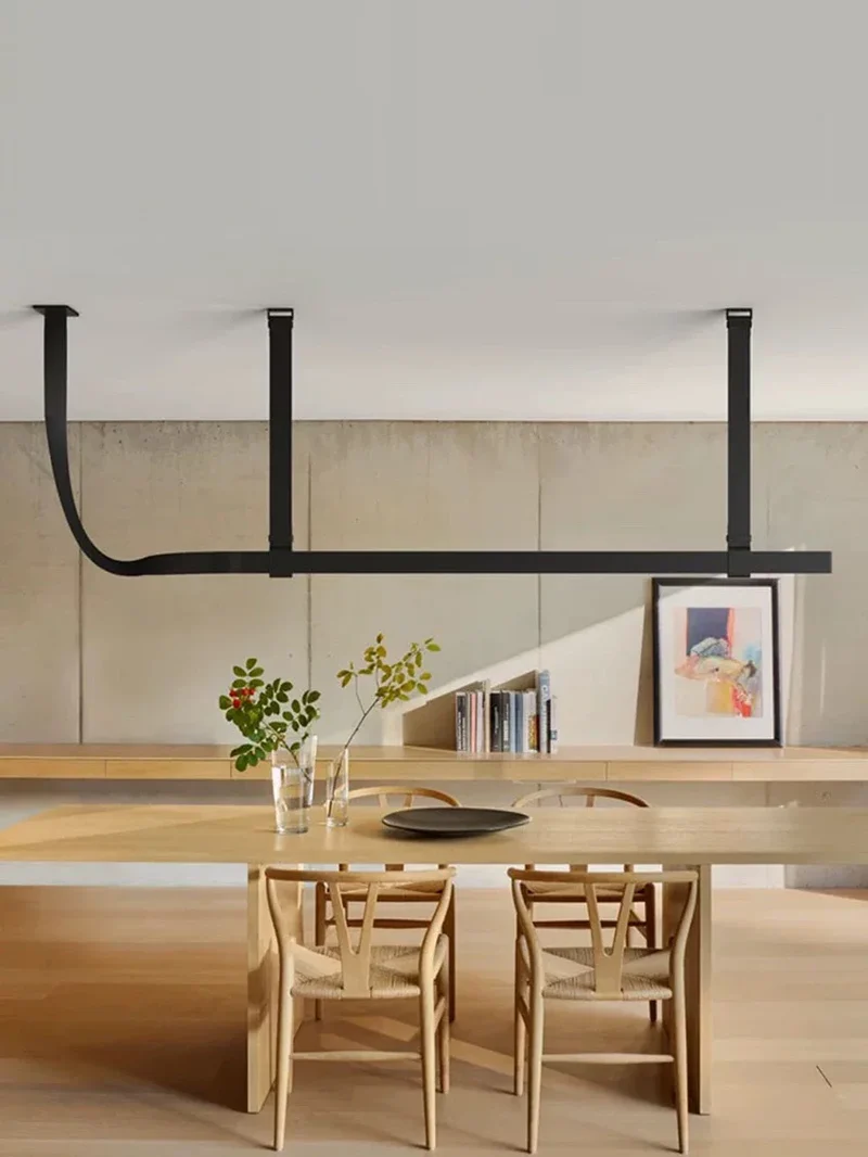 Minimalist LED Leather Pendant Chandelier Dining Table Hanging Lamp Office Pendant Lamp For Hotel Chandeliers Belt Home Decor