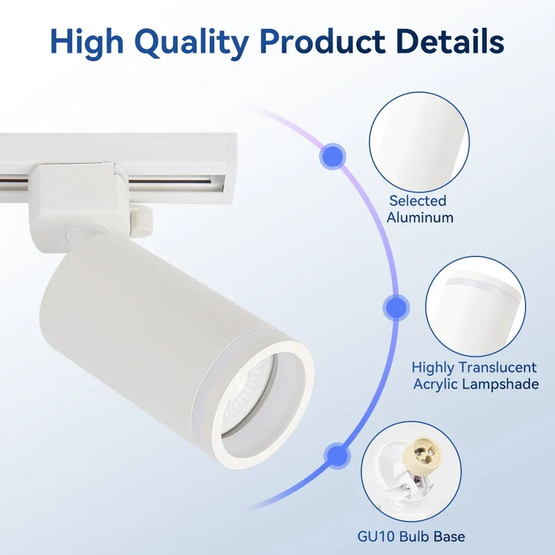 Led Track Light GU10 Spotlight 110V 220V Track Pendant Indoor for Home Decor Kitchen Bedroom Ceiling Lamp Fixture Track Lighting