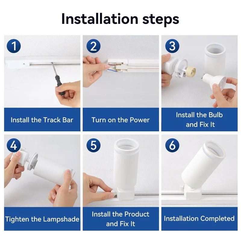 Led Track Light GU10 Spotlight 110V 220V Track Pendant Indoor for Home Decor Kitchen Bedroom Ceiling Lamp Fixture Track Lighting
