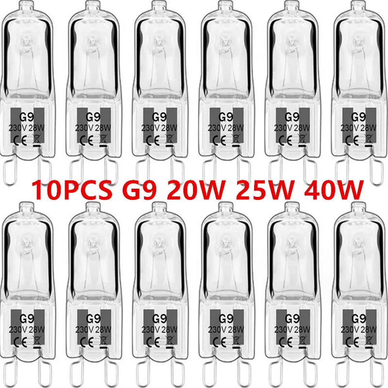10PCS G9 220V 20W 25W 40W LED Lamp Bulbs Inserted Beads Crystal Lamp Halogen Bulb Eco Halogen Light Bulbs Capsule Wholesale