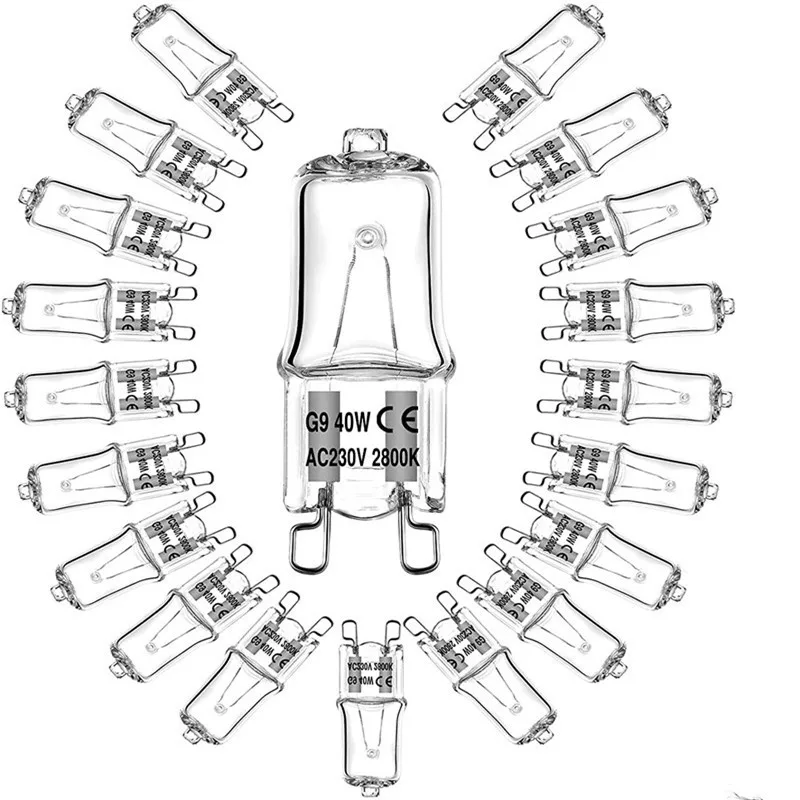 10PCS G9 220V 20W 25W 40W LED Lamp Bulbs Inserted Beads Crystal Lamp Halogen Bulb Eco Halogen Light Bulbs Capsule Wholesale
