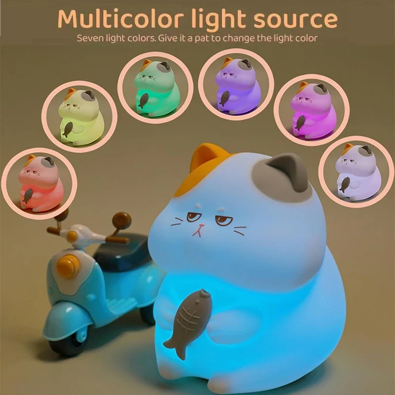 Cute Axolotl Night Light Silicone Nursery Sleeping Lamp Touch Control Nightlights USB Rechargeable Table Lamp for Baby Child