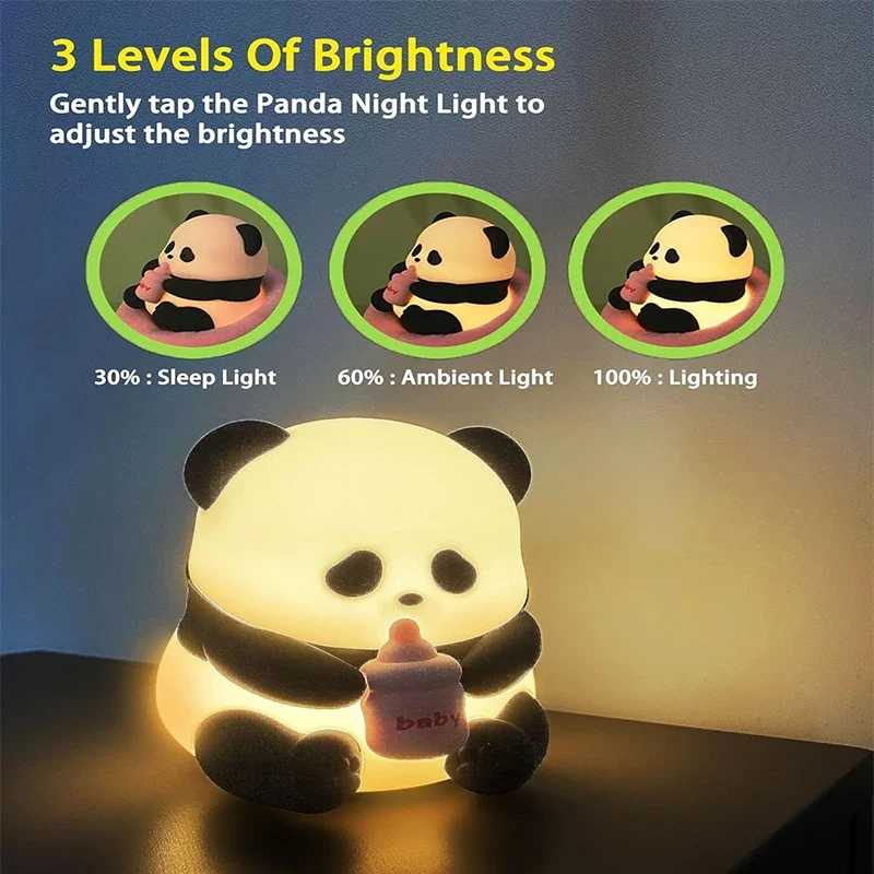 Cute Axolotl Night Light Silicone Nursery Sleeping Lamp Touch Control Nightlights USB Rechargeable Table Lamp for Baby Child