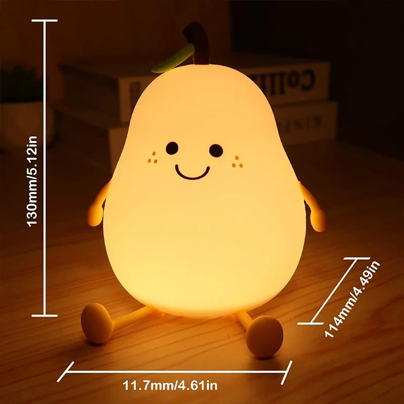 Cute Axolotl Night Light Silicone Nursery Sleeping Lamp Touch Control Nightlights USB Rechargeable Table Lamp for Baby Child