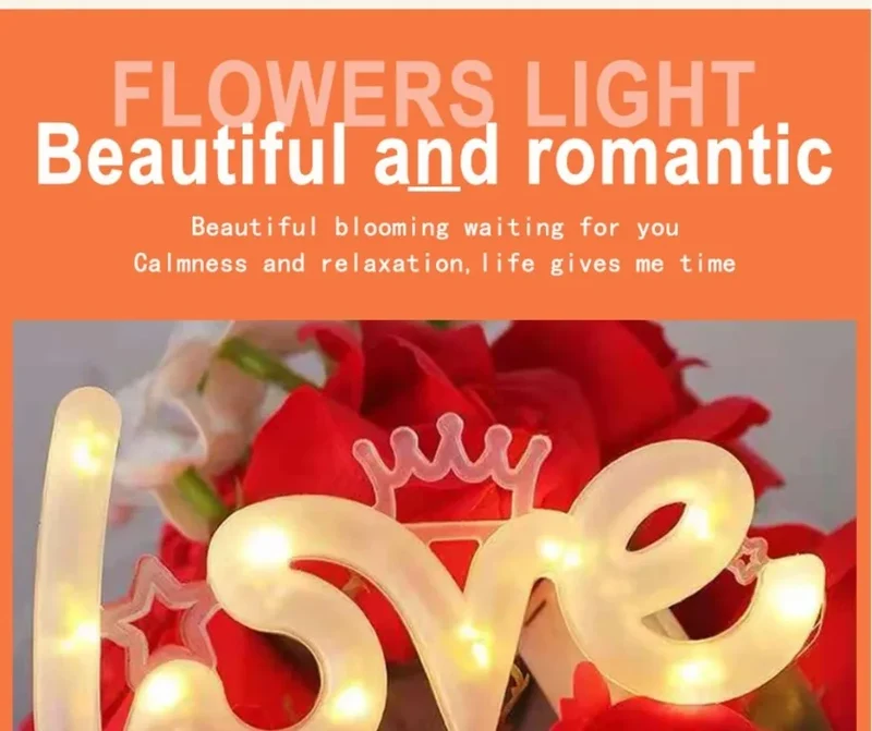 LED Love Luminous Lamp Romantic Confession Night Lights Happy Birthday Wedding Valentine Decoration Lamp Festive Party Supplies