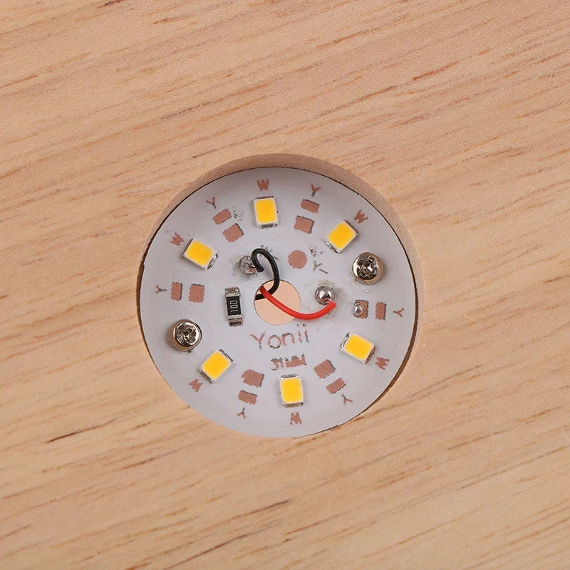 1PC Battery Operated 8/10cm Round Wooden LED Light Dispaly Base Stand Holder Table Night Lamp Base Crystal Glass Art Ornaments