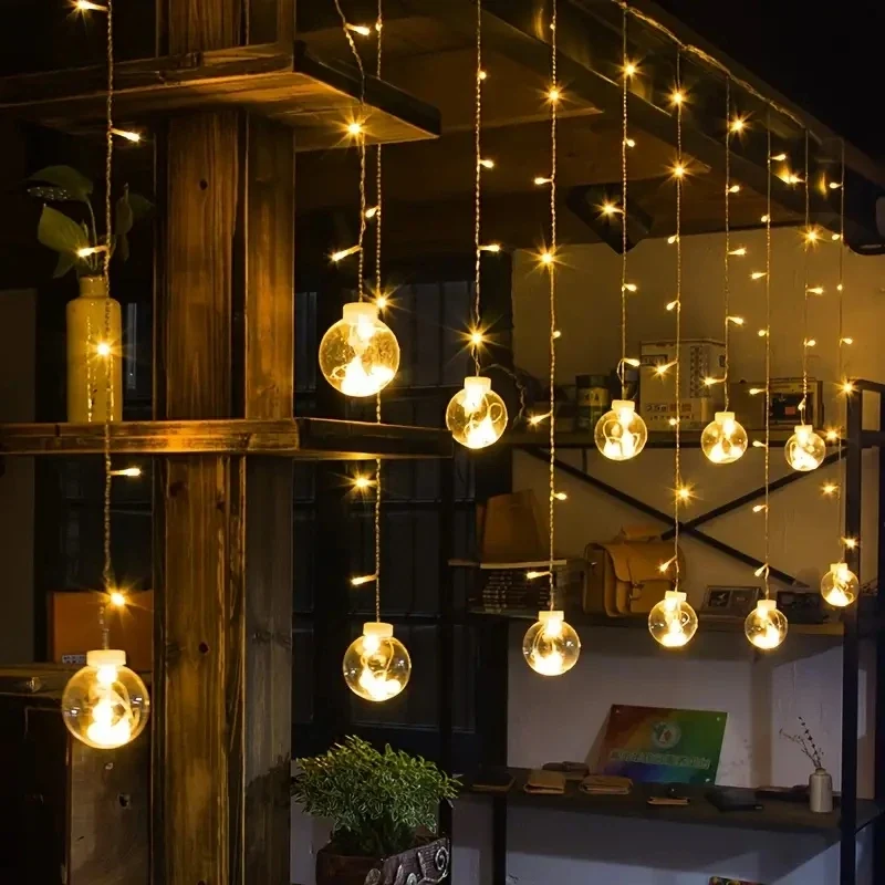 1 PC Wishing Ball Curtain String Light Battery Box Garden Lamp Starry Sky LED Camping Lights New Year Christmas Room Decoration