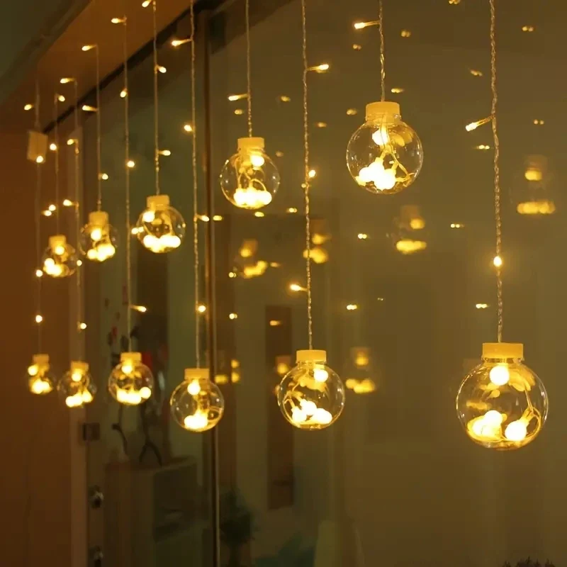 1 PC Wishing Ball Curtain String Light Battery Box Garden Lamp Starry Sky LED Camping Lights New Year Christmas Room Decoration