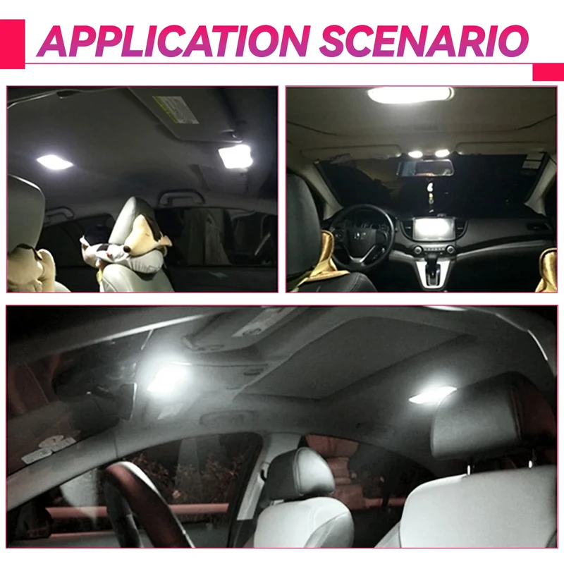 Dome Light Interior 24 LED Ultra Bright 12 Volt LED White Lights For Ford Focus MK 2 Ambient Lamp Night Reading Atmosphere Light