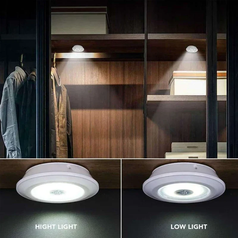3W Super Bright Cob Under Cabinet Light LED Wireless Remote Control Dimmable Wardrobe Night Lamp Home Bedroom Closet Kitchen