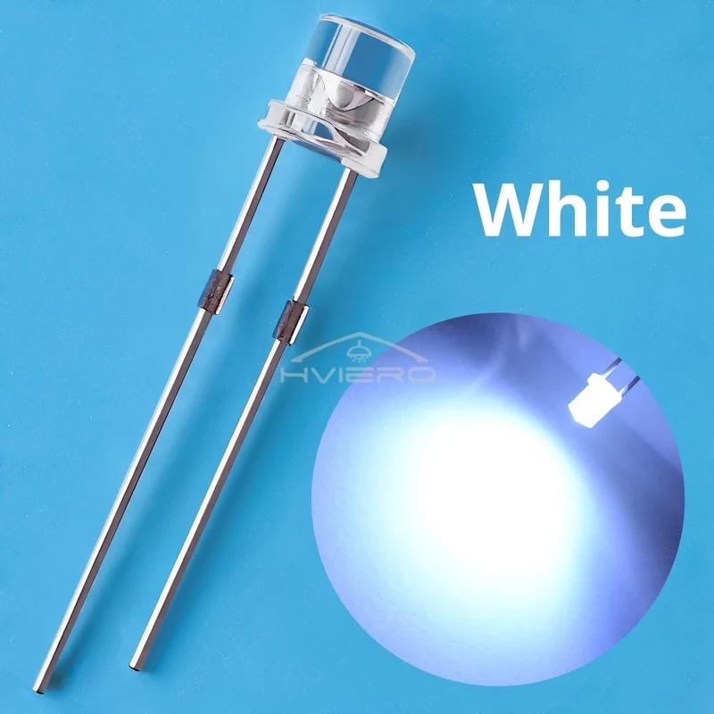 100pcs F3 3mm Flat Led Ultra Bright Diodes Wide Angle Light Emitting Bulbs Signage Decoration Advertising Lamp Ambient Building