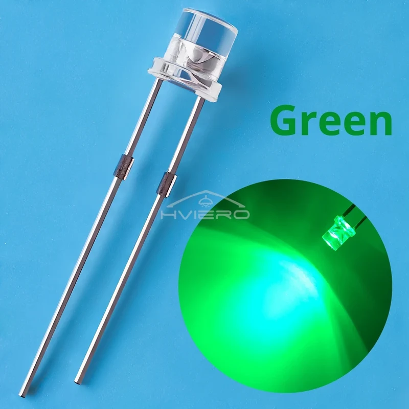 100pcs F3 3mm Flat Led Ultra Bright Diodes Wide Angle Light Emitting Bulbs Signage Decoration Advertising Lamp Ambient Building