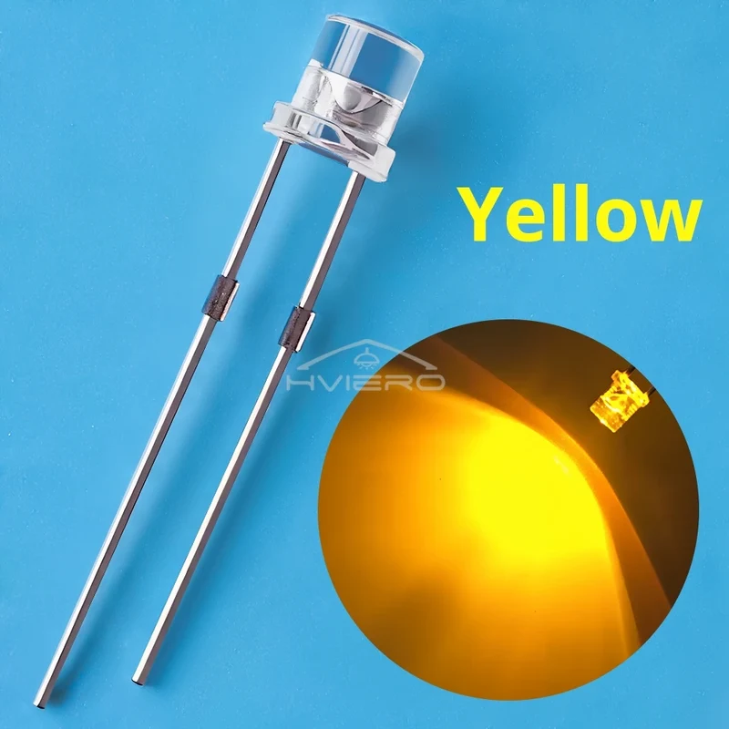 100pcs F3 3mm Flat Led Ultra Bright Diodes Wide Angle Light Emitting Bulbs Signage Decoration Advertising Lamp Ambient Building