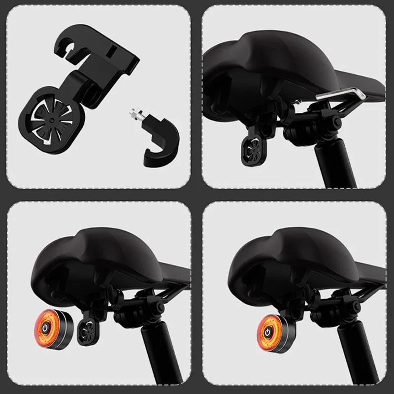 BUCKLOS Bike Rear Light Aluminum Alloy Basic/Sensing Bicycle Taillight Type-C Rechargeable MTB Road Cycling Lamp IPX5 Waterproof