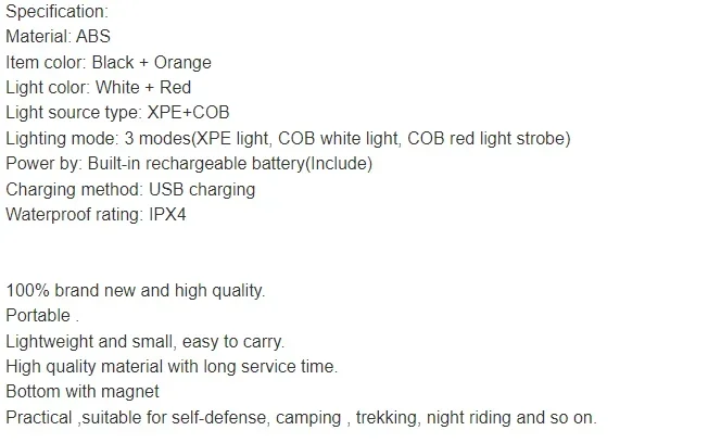 LED work light with magnet lighting maintenance flashlight Car Garage Lamp Mechanic charging COB car maintenance light with hook