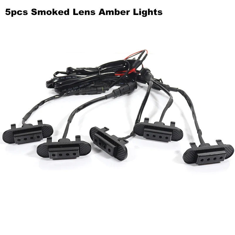 iJDM Car LED Front Grille Clearance Light For Ford Bronco Badlands Wilderness Edition Amber Daytime Running Light Warning Lamp