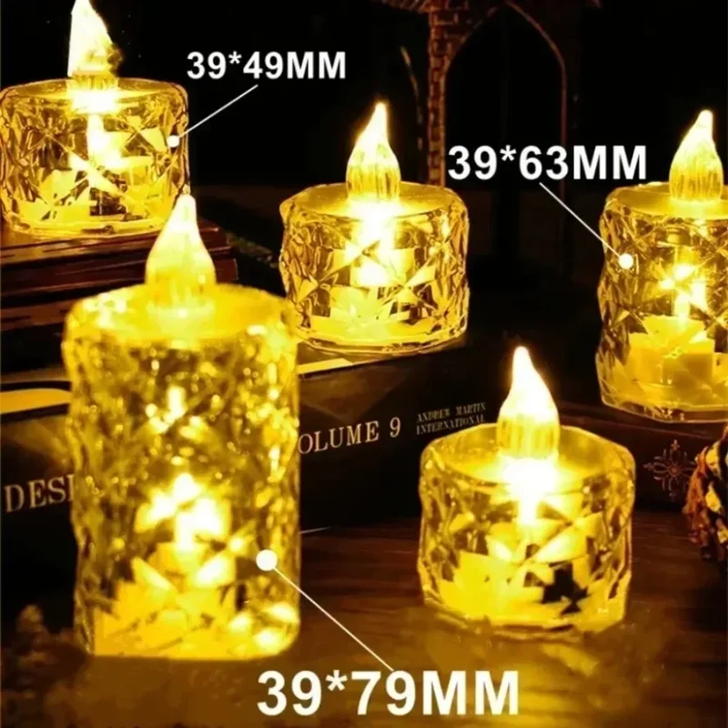 LED Crystal Candle Light Flameless LED Light Electronic Candle Lamp For Dating Party Holiday Home Wedding Atmosphere Decoration