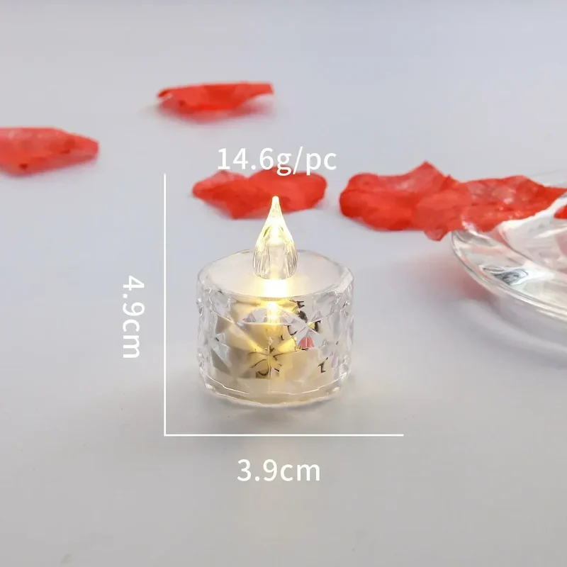 LED Crystal Candle Light Flameless LED Light Electronic Candle Lamp For Dating Party Holiday Home Wedding Atmosphere Decoration