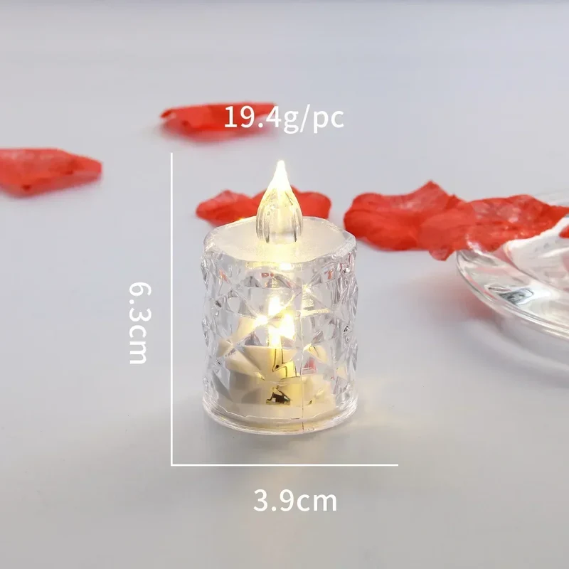 LED Crystal Candle Light Flameless LED Light Electronic Candle Lamp For Dating Party Holiday Home Wedding Atmosphere Decoration