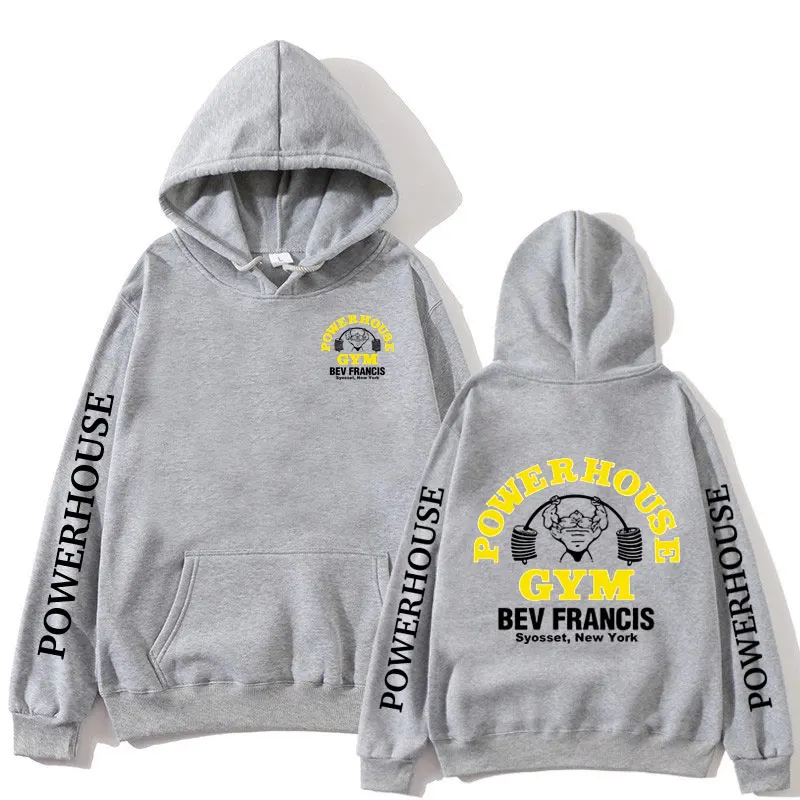 Funny Powerhouse Gym Hoodie Harajuku Men's Oversized Long Sleeve Sweatshirt Geek Fitness Hoody Tracksuit Gothic Streetwear Tops