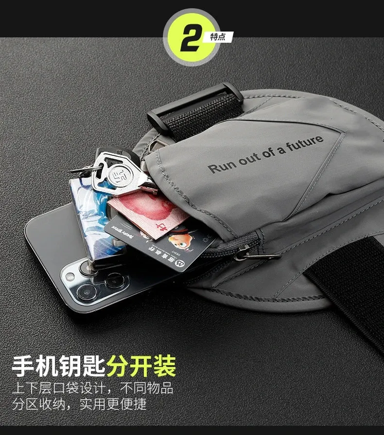 Outdoor Sports Running Fitness Mobile Phone Arm Bag Night Running Reflective Safety Wrist Bag Men and Women 6.5-Inch