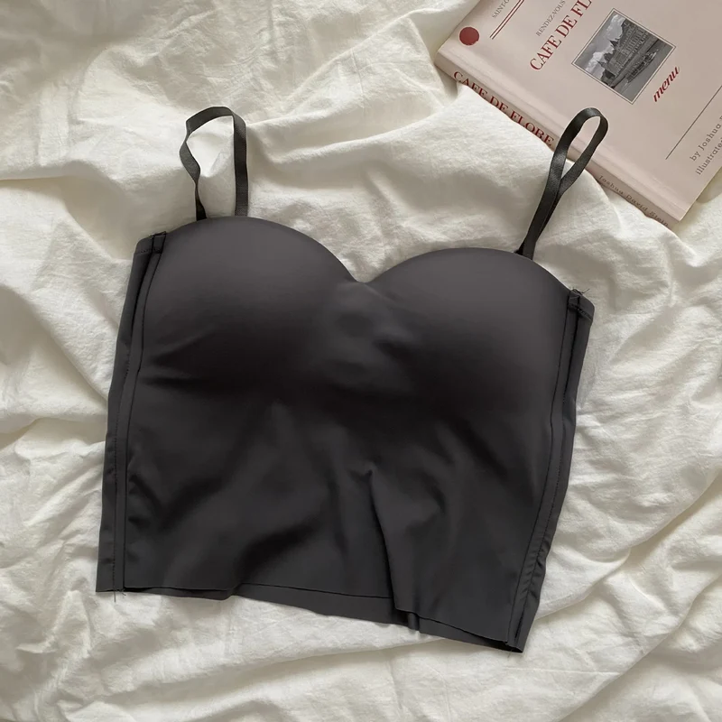 Seamless Camisole for Women Fitness Crop Tops Summer Thin Elegant Sexy All-match Casual One-piece Ice Silk Underwear Tanks Top