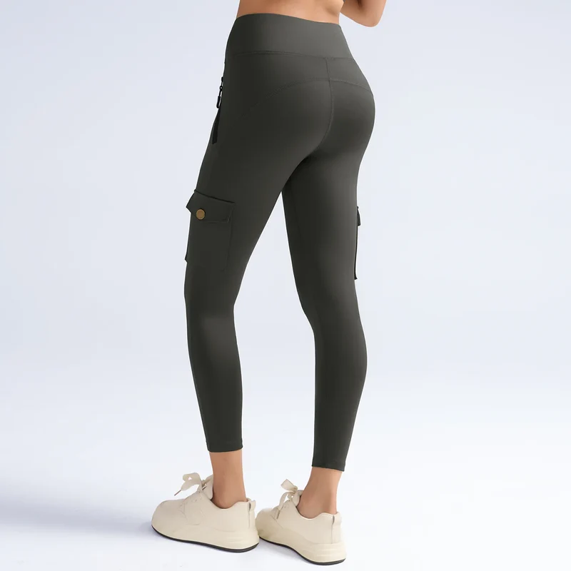 1/3 PCS Washed Print Work Pocket Women Leggings Elastic Butt Lifting Fitness Tights 2025 New Athletic Pants Fashion Streetwear