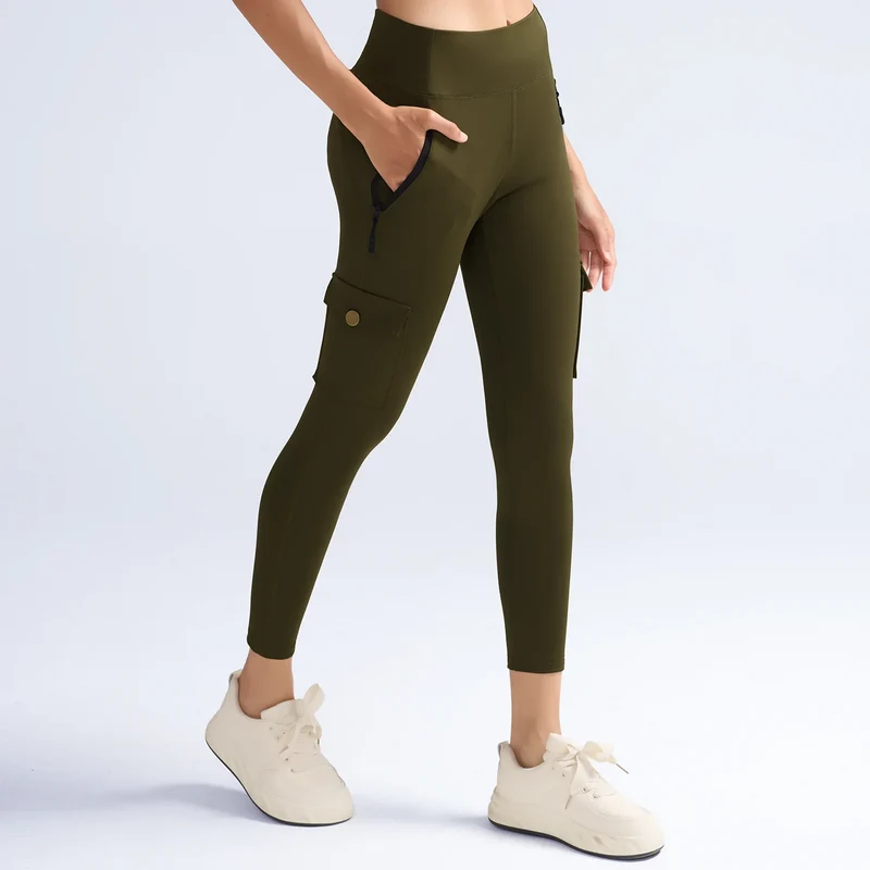 1/3 PCS Washed Print Work Pocket Women Leggings Elastic Butt Lifting Fitness Tights 2025 New Athletic Pants Fashion Streetwear