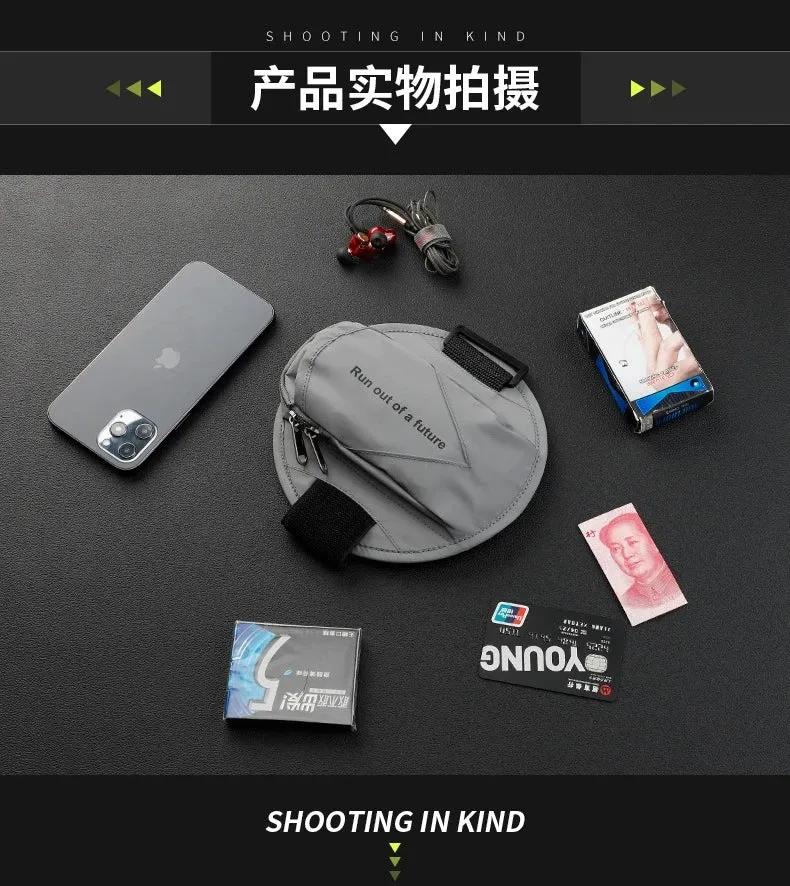 Outdoor Sports Running Fitness Mobile Phone Arm Bag Night Running Reflective Safety Wrist Bag Men and Women 6.5-Inch