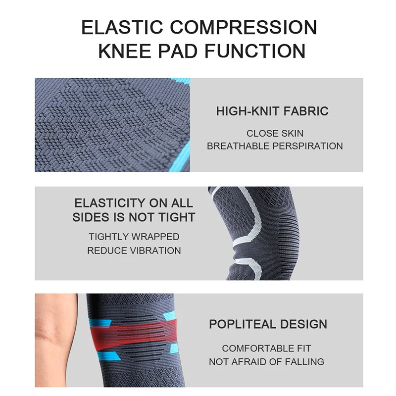 1/2PCS Fitness Running Cycling Knee Support Braces Elastic Nylon Sport Compression Knee Pad Sleeve for Basketball Volleyball