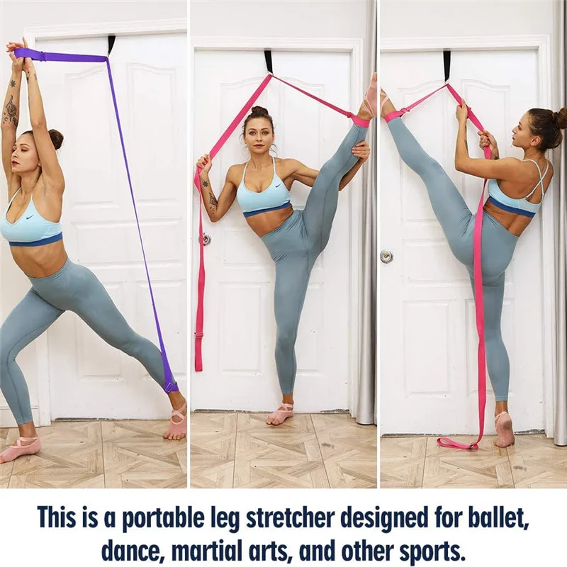 3M Door Flexibility Stretching Yoga Stretch Strap Leg Stretcher Strap D-Ring Belt Dance Gymnastics Resistance Fitness Gym Bands