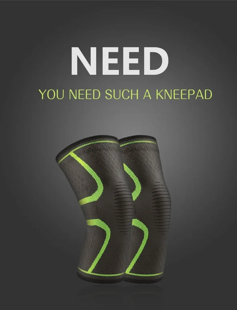 WOSWEIR-1 PC Elastic Knee Pads Nylon Sports Fitness Kneepad Fitness Gear Patella Brace Running Basketball Volleyball Support
