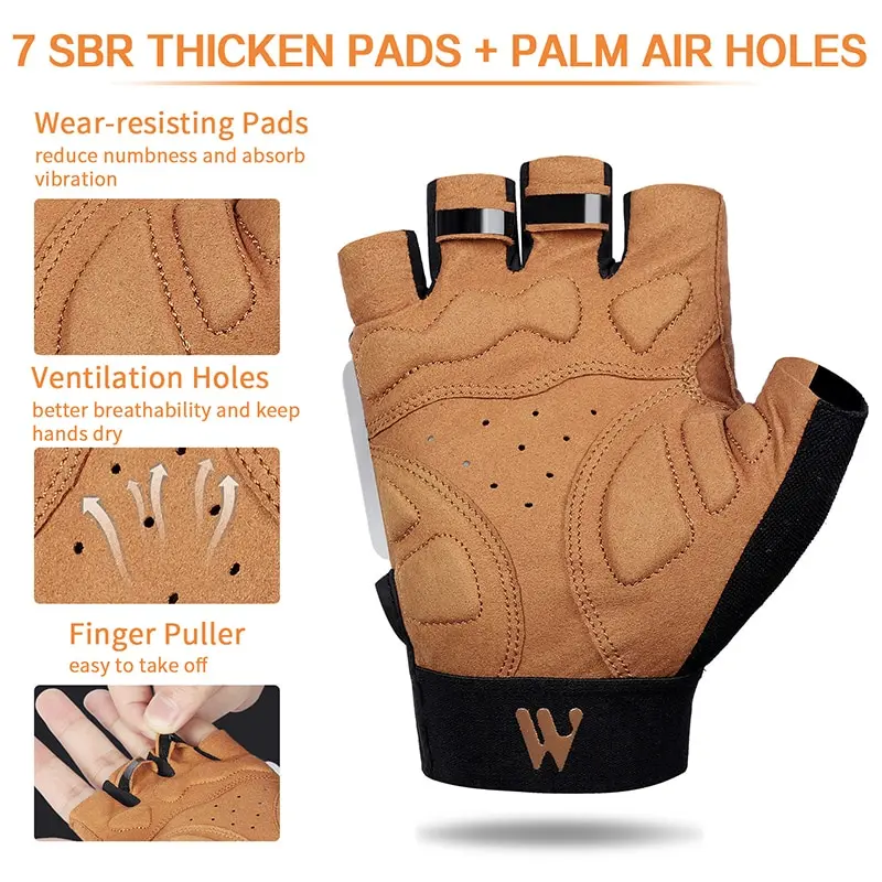 WEST BIKING Sports Bike Gloves Half Finger Men Women MTB Cycling Gloves Running Fitness Gym Riding Motorcycle Bicycle Gloves